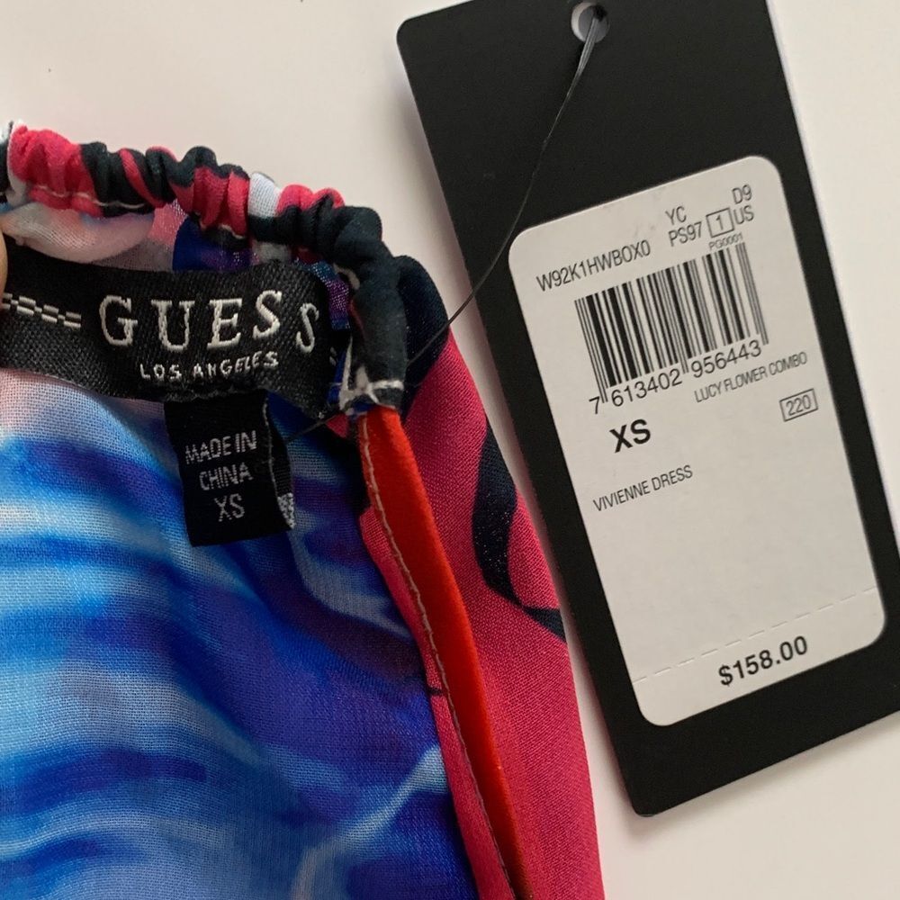 NWT Guess Floral Halter Lightweight Maxi Dress in Pink & Blue Size XS - Picture 10 of 12